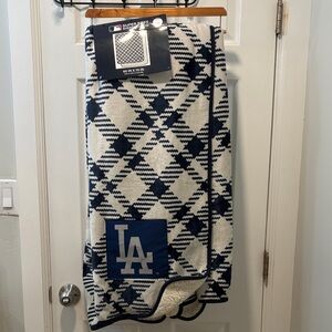 LA Dodgers Plaid Blanket